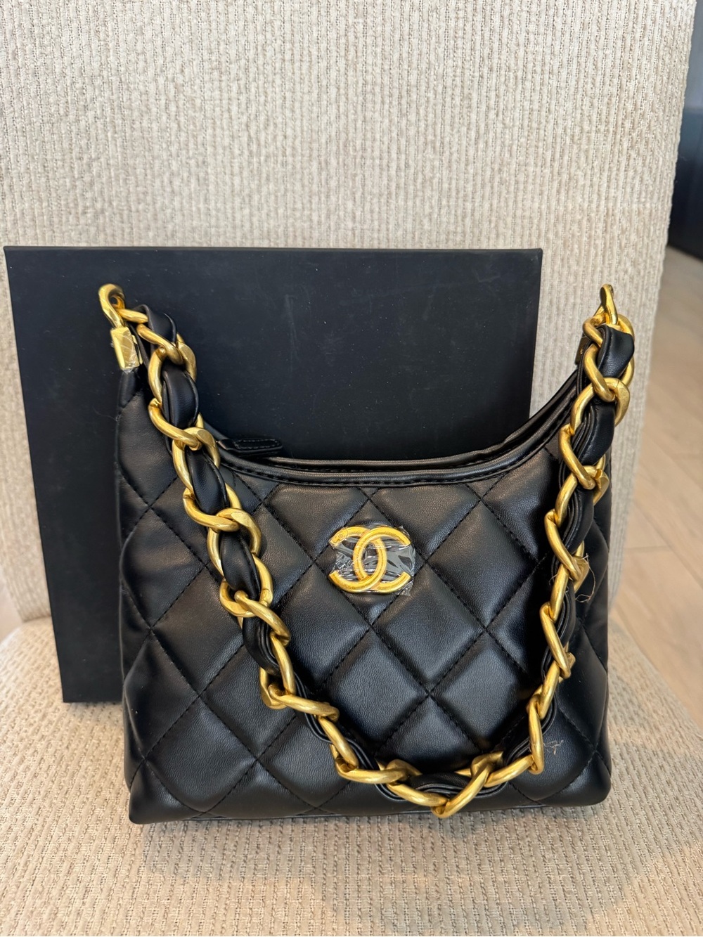 GWP Shoulder Bag with Gold Chunky Chain